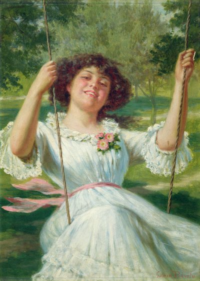 Girl on a Swing by Edwin Thomas Roberts